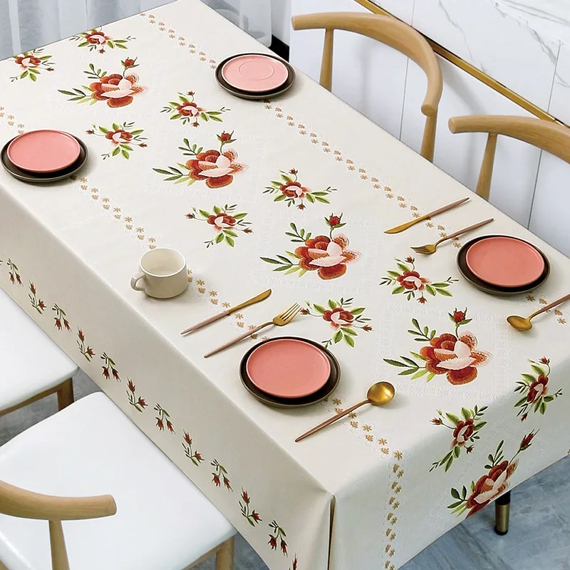 

stół do kuchni salonMinimalistyczny z kwiatami wzór wodoodporny obrus prostokątna obrys stołu jadalnia obrus mata na