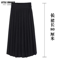 long pleated skirts for women 2022 spring fall chic elastic band fashion a line elegant office ladies luxury midi skirt clothes