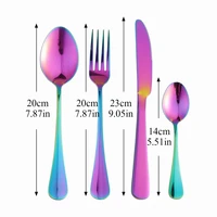 full cutlery set rainbow color cutlery set 4pcs spoon fork knife stainless steel dinnerware wedding tableware set dropshipping
