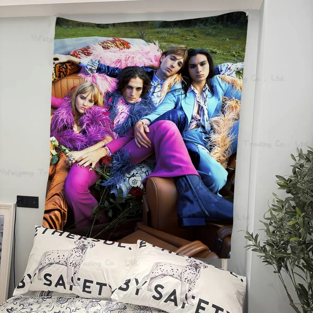 Maneskin Damiano David Chart Tapestry Home Decoration Hippie Bohemian Divination Wall Hanging Decor