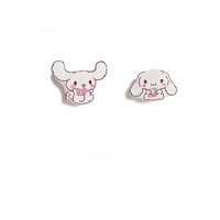 kawaii sanrios earrings cute kittys kuromi my melody cinnamoroll cartoon anime earrings accessories plush toys for girls gifts