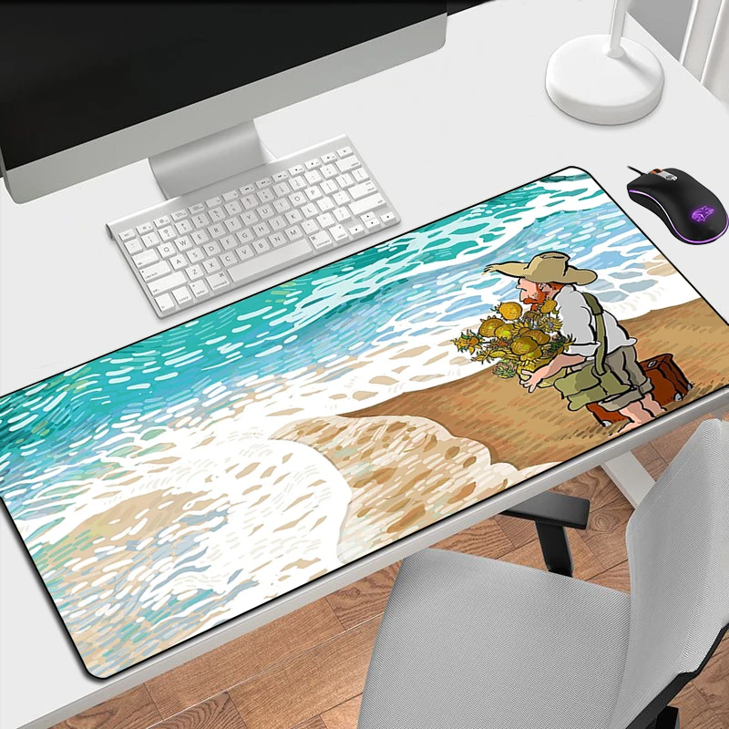 

Van Gogh Mousepad Xxl Gaming Mouse Pad Pc Gamer Accessories Desk Protector Keyboard Mat Large fashion Extended Mice Keyboards