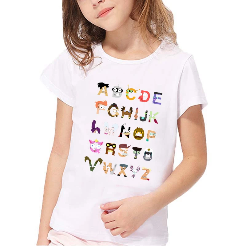 Boys T-shirts Girls Tops Children's Clothing Alphabet Printing Autumn Cute Round Neck T-shirts Children Tops Girls Boys T-shirts