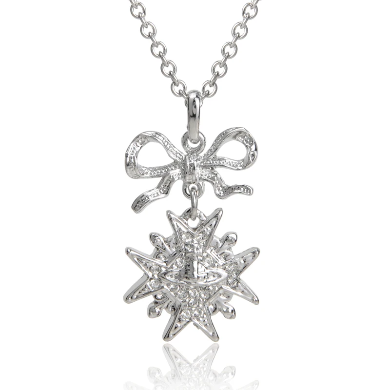 

vivienne westwood necklace 2022 New Hot-Selling Bow Series Small Saturn Necklace Temperament Wild Clavicle Chain