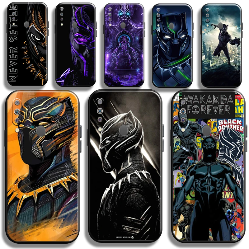 

Marvel Avengers Black Panther Phone Case For Samsung Galaxy M30 M30S Carcasa Liquid Silicon Coque Shockproof Shell TPU