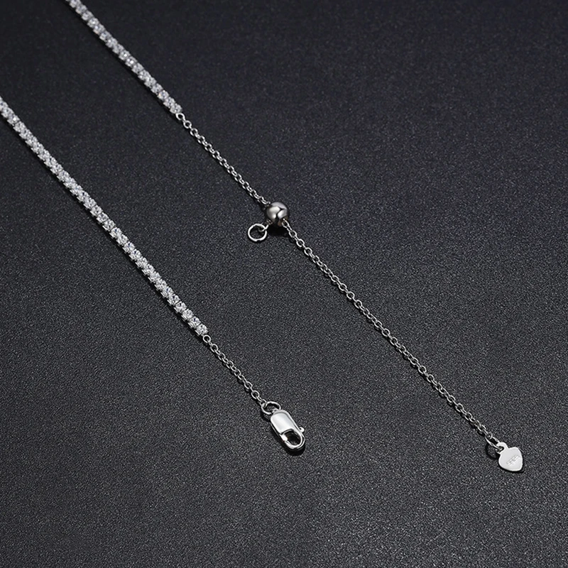 Duho 2 мм Муассанит Алмазное Теннисное Роскошное Ожерелье для Женщин Стерлингового