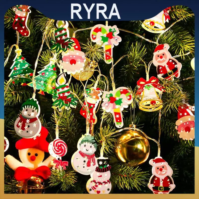 

2022 Christmas Decor LED String Light 20 LED Xmas Tree Snowman Santa Claus String Light Christmas Festive Home Party Decor Light
