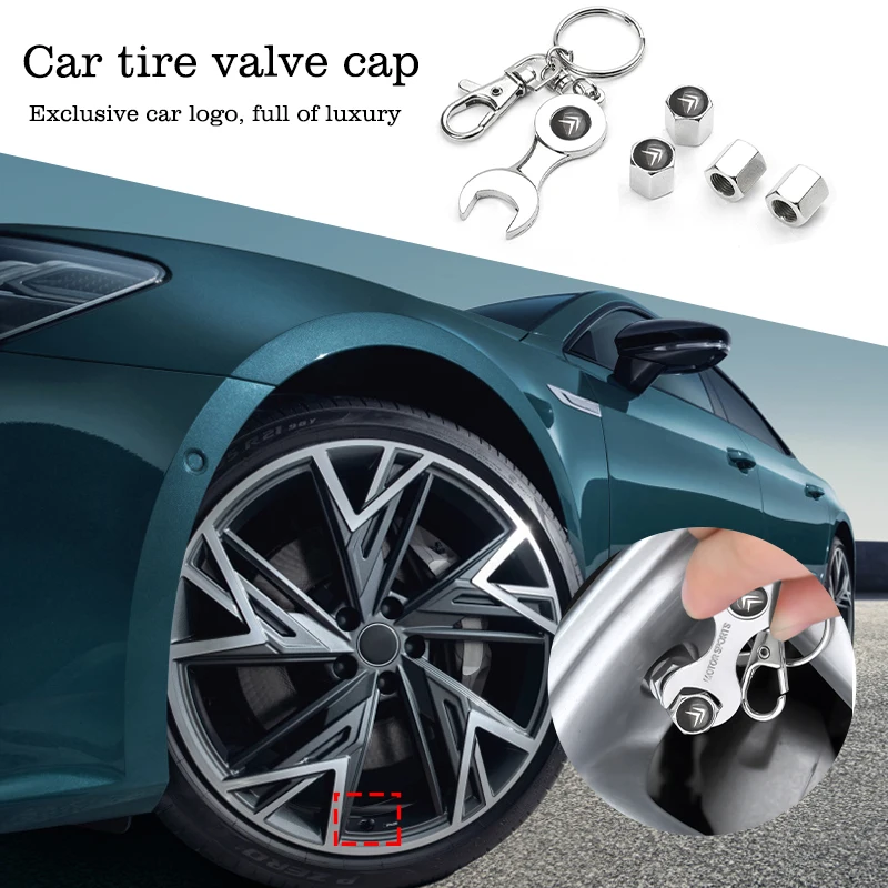 

Car Wrench Keychain Cap Car Logo Dust Valve Wheel Tire Accessories For Citroen C4 C3 C5 C1 C2 Berlingo Celysee Cactus Picasso