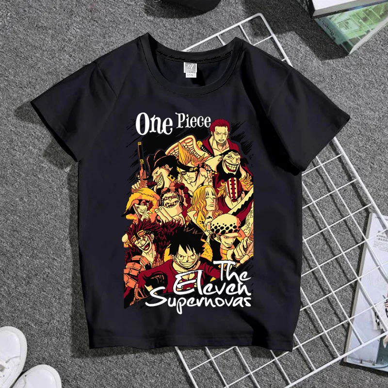 

One Piece One Piece Nautical King Supernova Cartoon Print Boys and Girls Short-sleeved Fashion Comfortable Casual Loose T-shirt