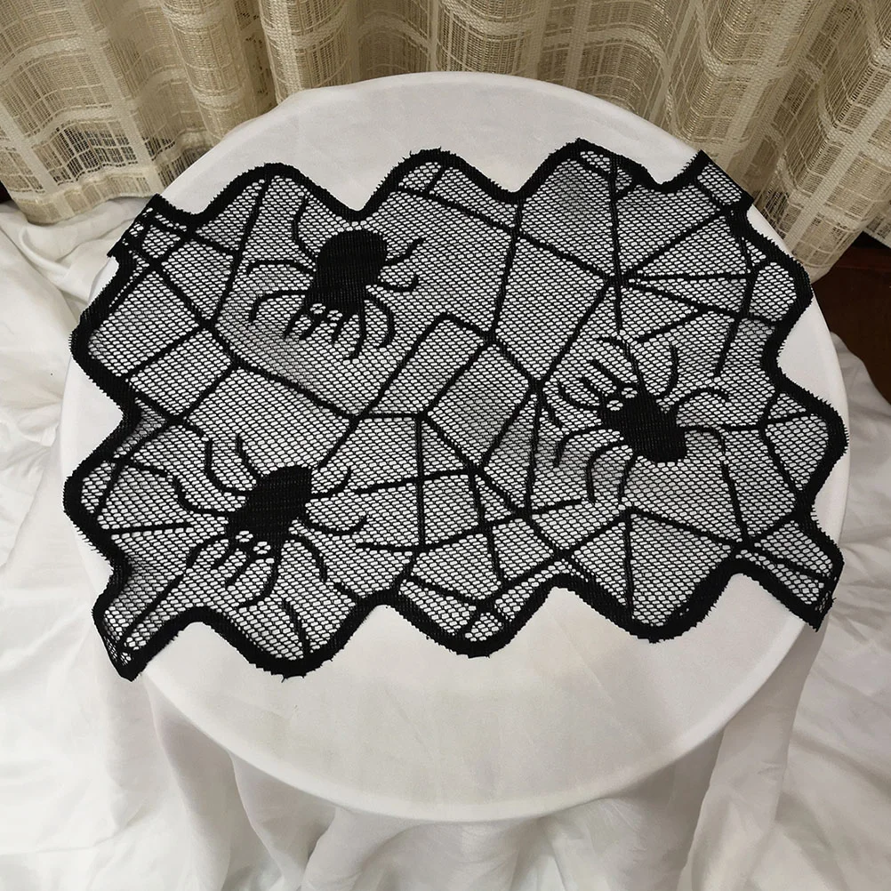 

Table Spider Lace Placemats Webmats Placemat Mat Topper Partyblack Runner Scary Polyester Pad Desk Decorative Horror Zombie