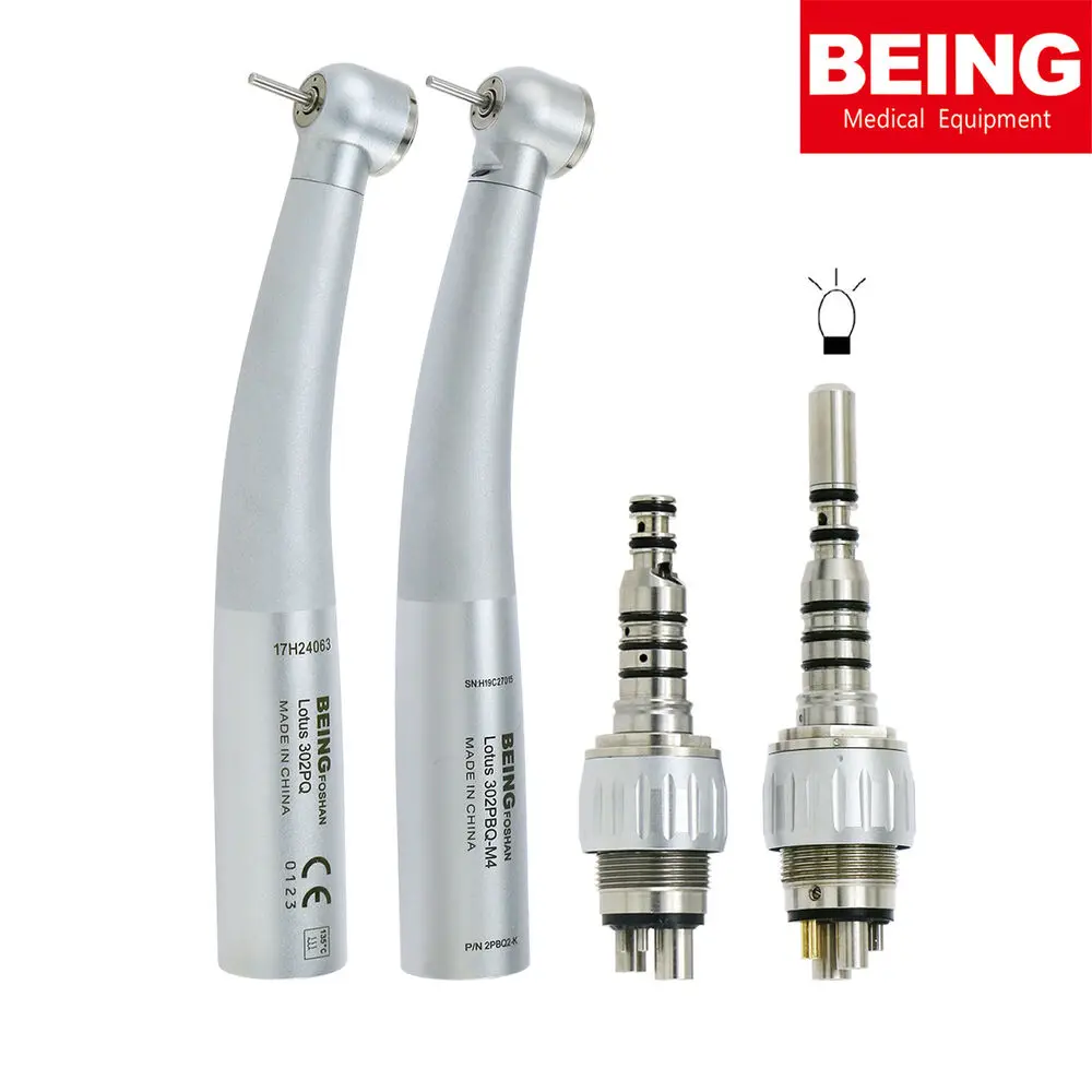 

BEING Dental High Speed Handpiece Air Turbine Fiber Optic Big Torque Head fit KaVo 4Hole 6Pin LED Coupler