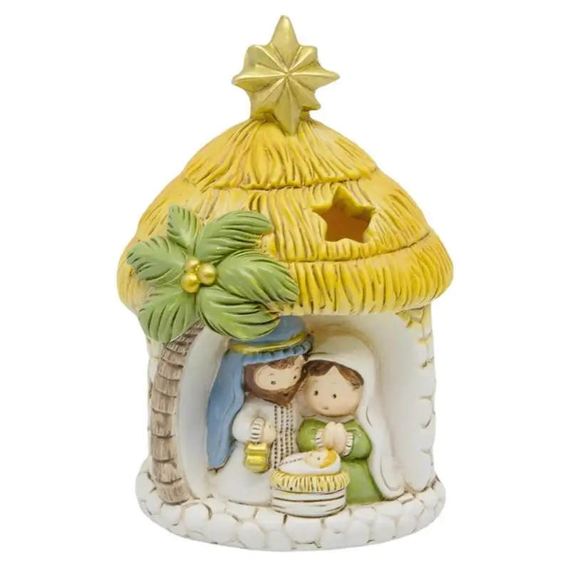 

Jesus Nativity Hand Painted Resin Statue Baby Jesus Advent Family Holy Collectible Nativity Statue Religious Hand Resin Craft
