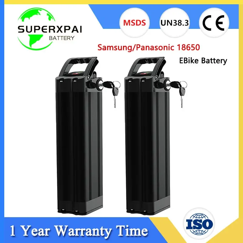 Литий-ионный аккумулятор для электровелосипеда E20 R8 Janobike серебристого цвета 36 В 48