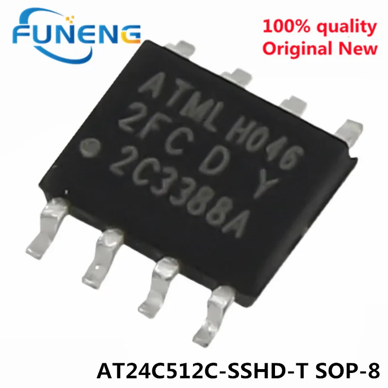 10 шт./партия, новые флейты, SOP-8 24C512, 2FC, флейта (2 провода), серийный EEPROM 512-Kbit
