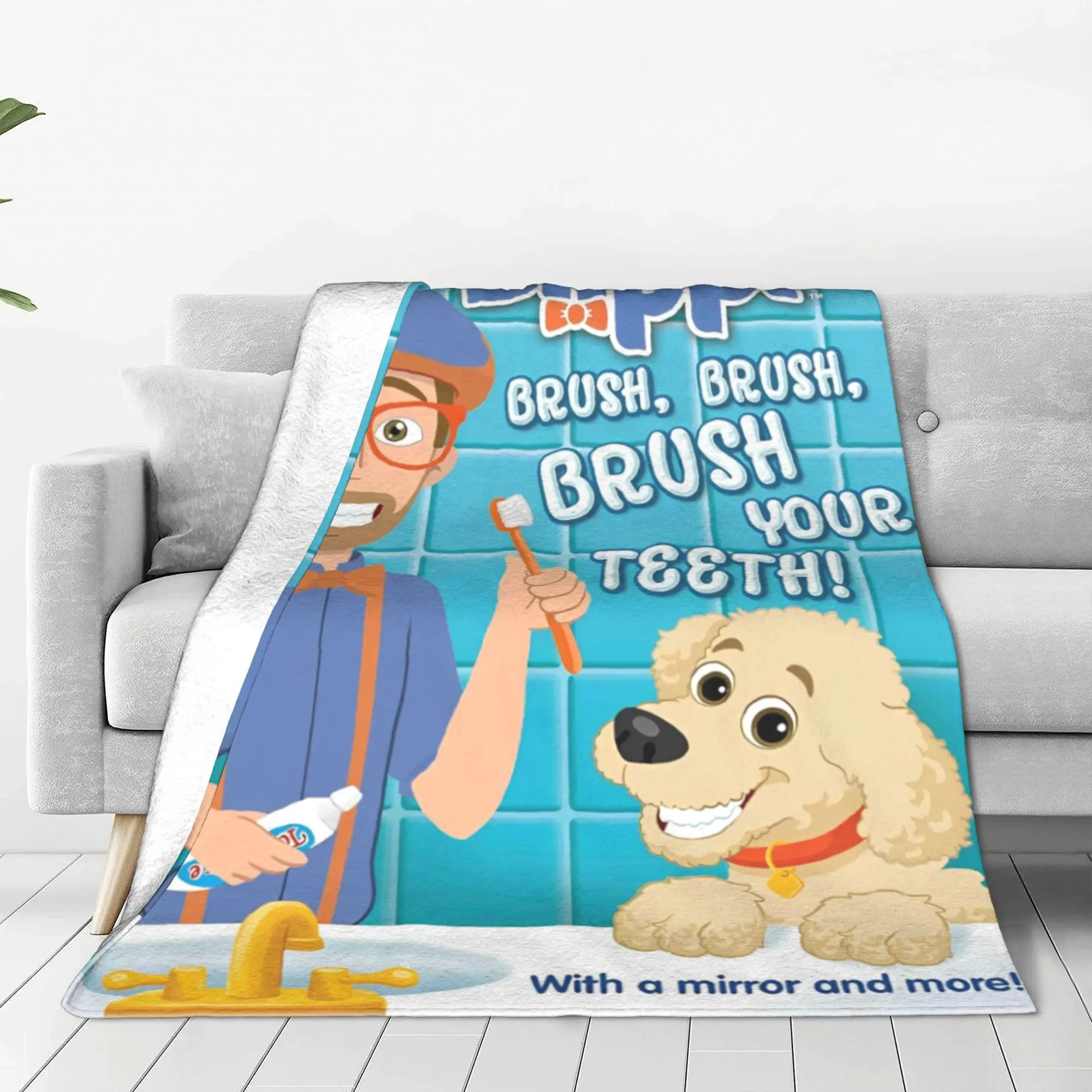B-Blippi-i Детские флисовые одеяла из мультфильма Кисть зубов для дивана автомобиля