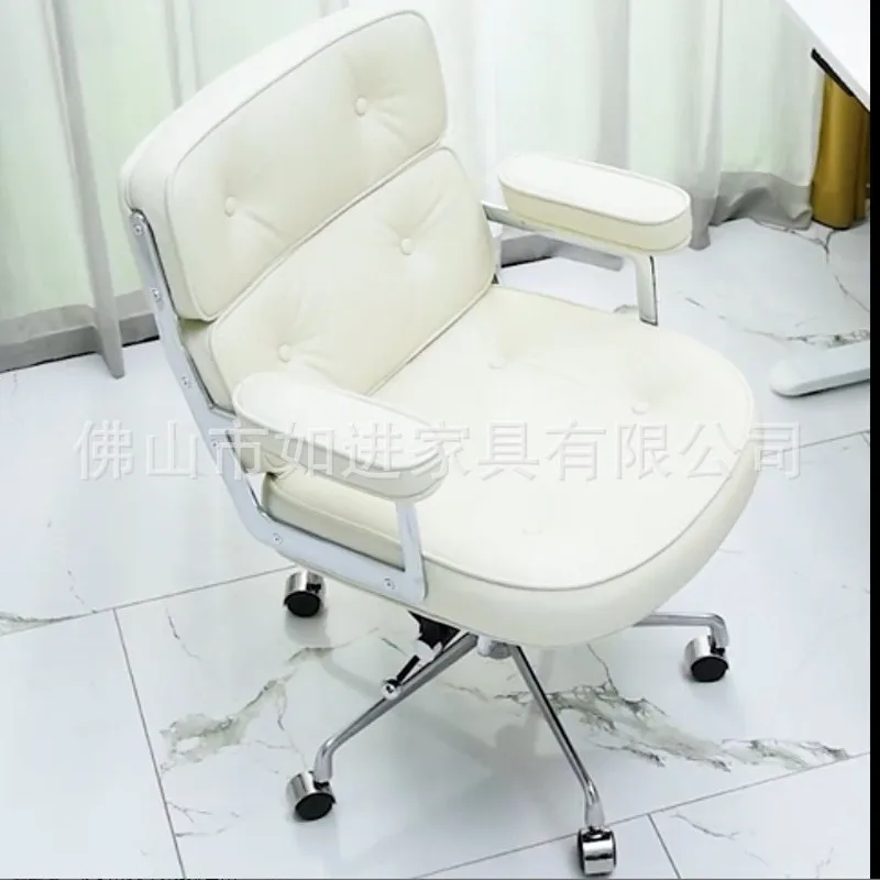 Компьютерное кресло для спальни белый кремовый стул дома и учебы с поворотным