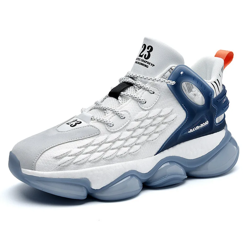 

Men Basketball Shoes Autumn High Top Flying Woven Fish Scale Mesh Sneakers Breathable Casual Shoes Anti-Odor Sports Shoes 040