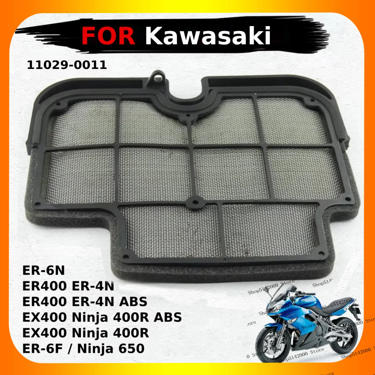 

Воздушный фильтр для мотоцикла, воздухозаборный элемент для Kawasaki ER400 ER-4N ABS EX400 Ninja 400R ER-6F ninja 650 11029-0011
