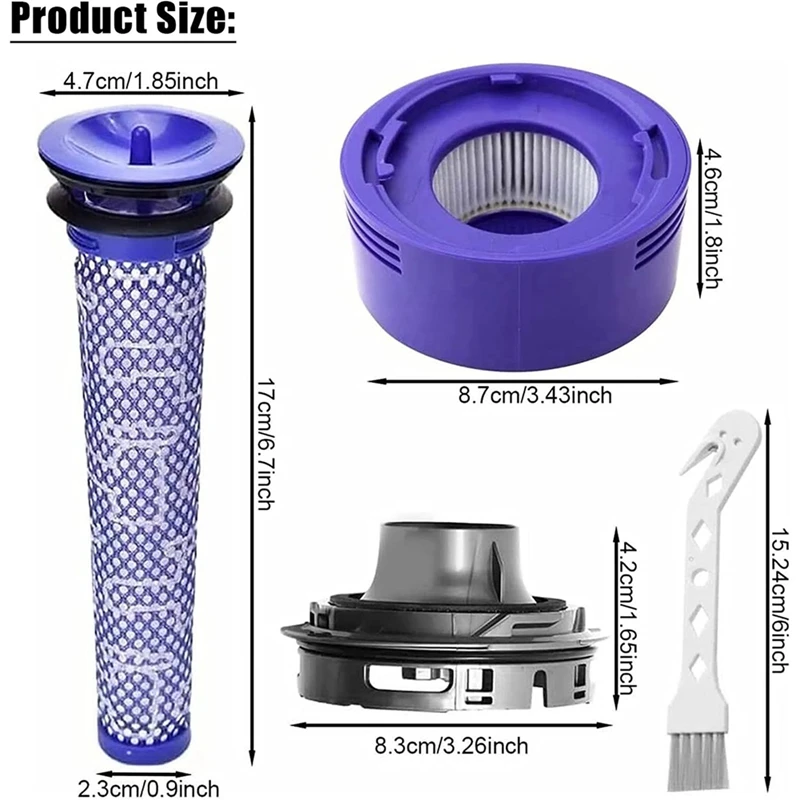 Rear Engine Cover + Filter Pre-Filter Set Replacement For Dyson V7 V8 Vacuum Cleaner Accessories