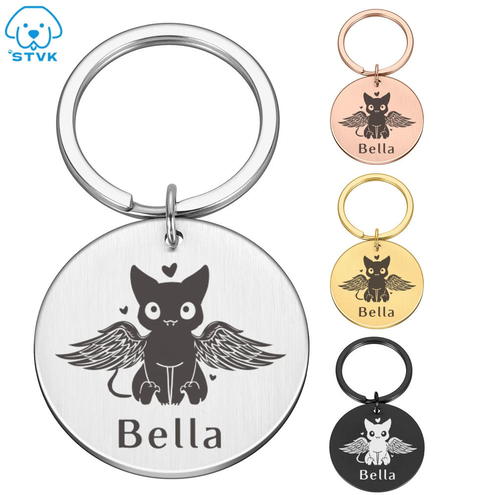 

Cat ID Tag Free Customized Cat Pet Name ID Tags Collars Personalised Engraved Cats ID Tags Collar for Pet Kitten Accessories