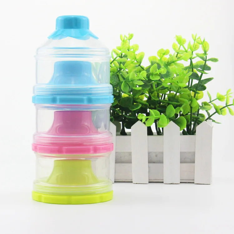 

Baby Milk Powder Box Portable Three Layered Space Seal Travel Detachable Baby Food Storage Snack Newborn Food Keep Fresh Box