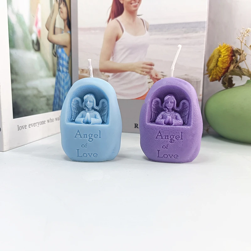 

Cute Angel Young Girl Silicone Molds for Candles DIY Gift Mould for Friendship Birthday Party Cake Decor Gumpaste Candy Tools