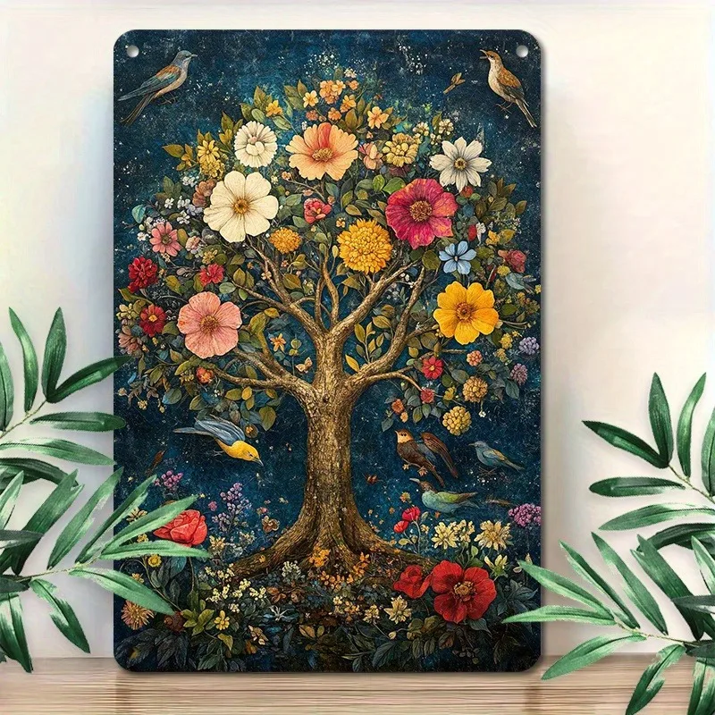 Алюминиевая вывеска &quotПышное дерево с цветочным наполнителем&quot