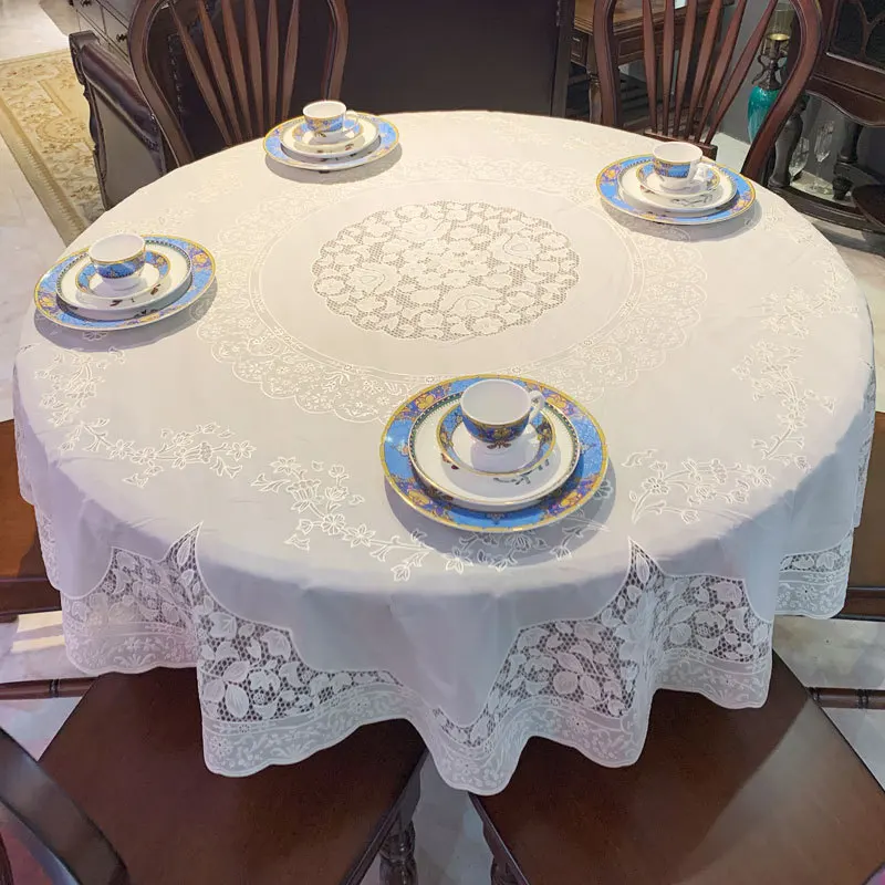 

Domestic big round table cloth waterproof and oil proof hot non-slip round the table_ Ling111