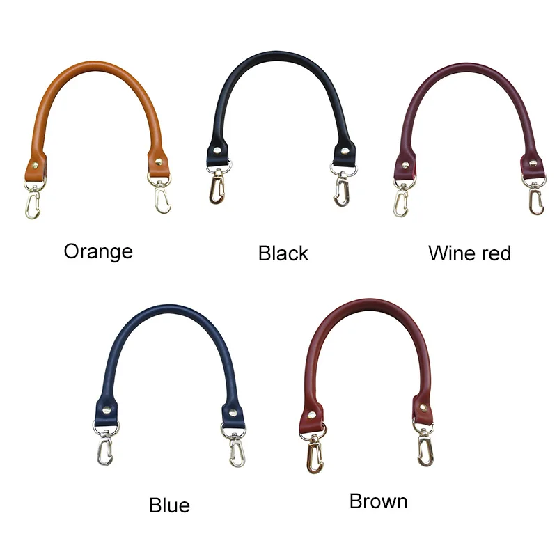 40cm Bag Handles Replacement for Handbags Women Shoulder Bag Strap PU Leather Bags Belt Solid Color Clasp Accessories For Bag