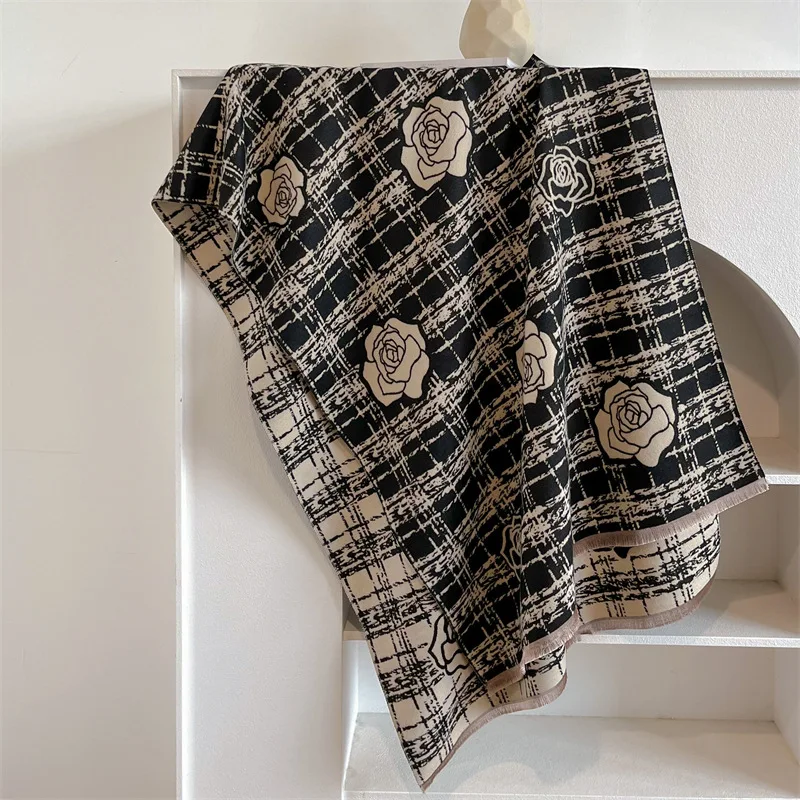 

Designer Brand Winter Women Scarf Warm Cashmere Neckerchief Fashion Pashmina Shawl Wraps Blanket Luxury Female Foulard Bufandas