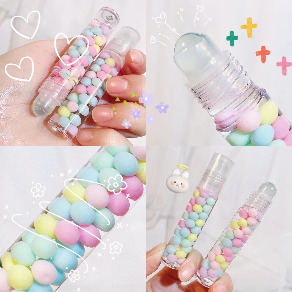 

Цветной шариковый блеск для губ, масло для губ, прозрачный цветной стеклянный бальзам для губ с меньшим шариком, блестящая губная помада для...