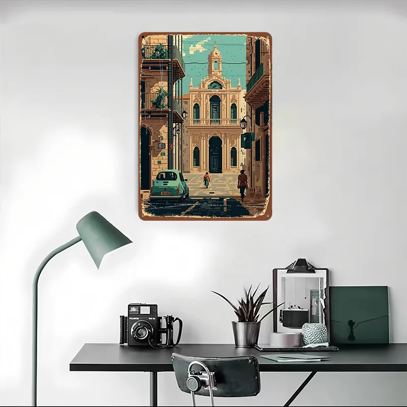 Фото Металлический 3D-постер Lecce Pixel Art с индивидуальным текстом, винтажные жестяные таблички для декора игровой комнаты, украшения для дома мужчин №4