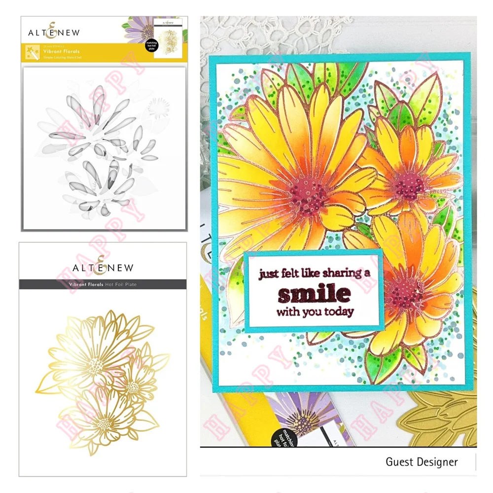 

Vibrant Florals Cutting Dies Stencil Hot Foil Scrapbook Diary Decoration Stencil Embossing Template Diy Greeting Card Handmade
