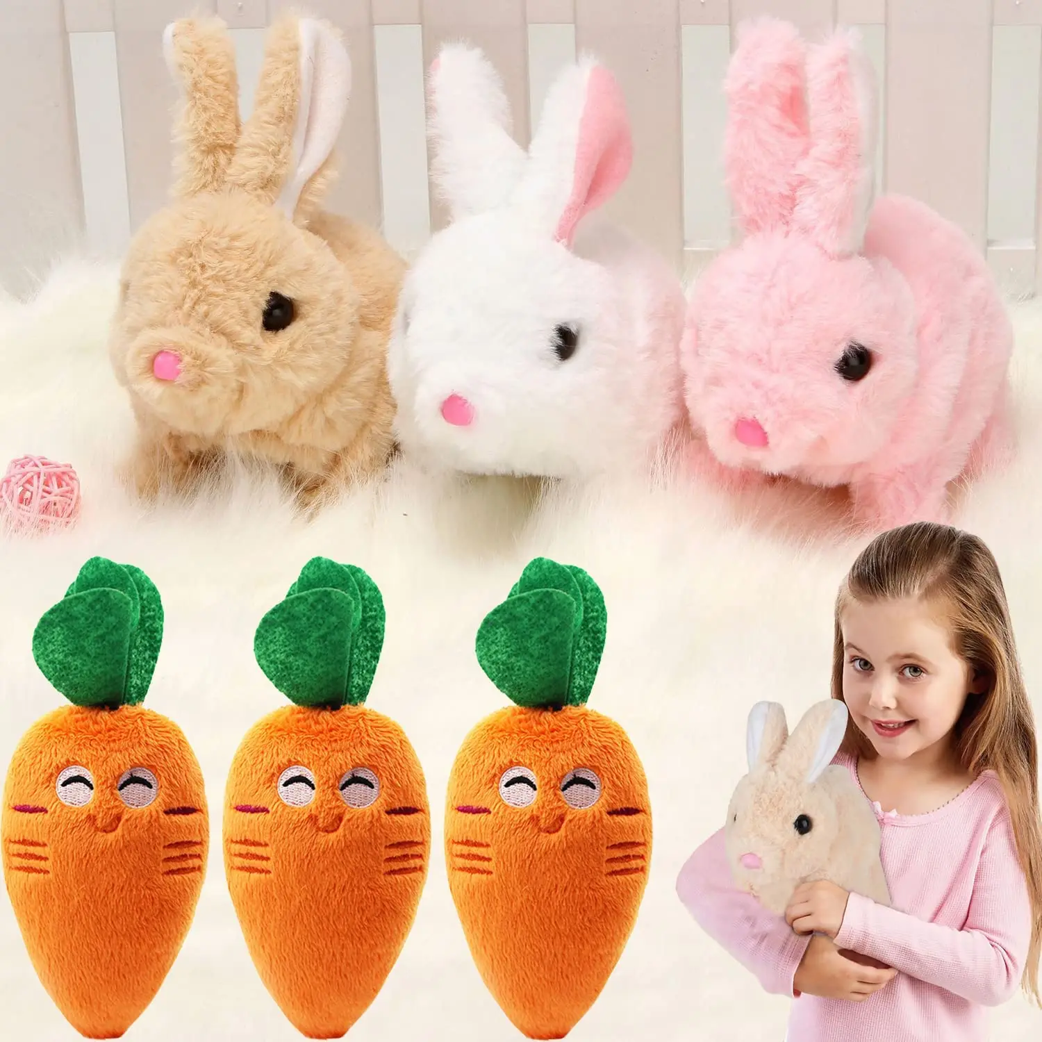 

Bunny Toys Educational Interactive Toys Bunnies Can Walk and Talk, Easter Plush Stuffed Bunny Toy Walking Rabbit Educational Toy