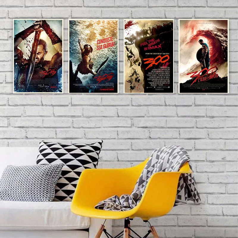

300 Спартанские воины, фильм скандинавский принт, искусство, холст, плакат для гостиной, Декор, домашняя Настенная картина