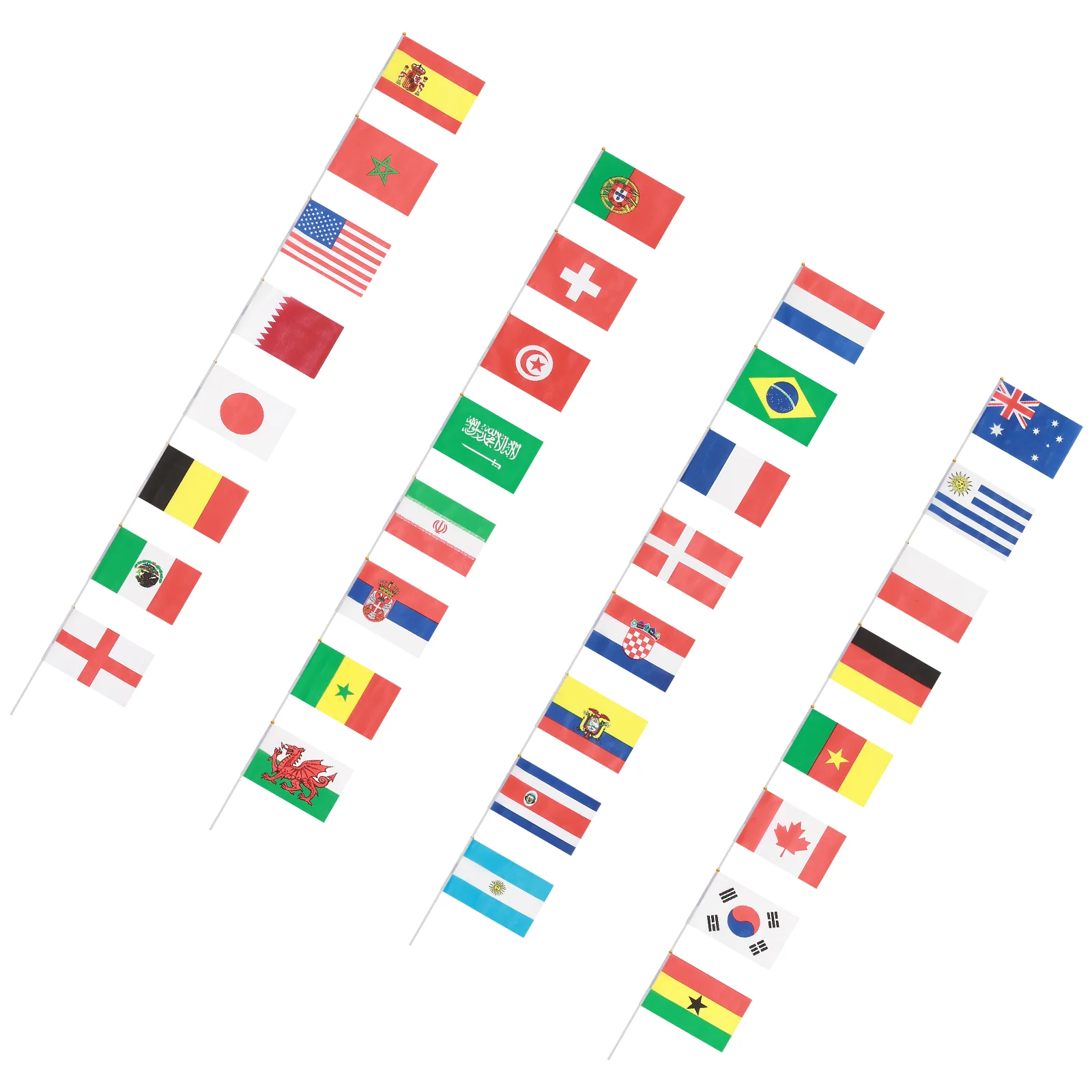 

32Pcs International World Flag 32 Countries Hand Held Small National Flags Party For Events