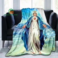 virgin mary flannel blanket fluffy lightweight throw blanket comforter soft warm cozy throw for bedding decor bedroom