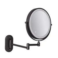 8 inch Wall Mounted Makeup Mirror Matte Golden/Black Magnifying Double Side USB Charging Bathroom Smart Cosmetic Mirrors
