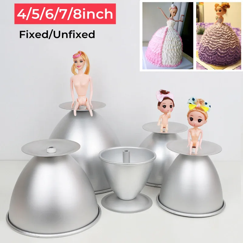 

4/6/7/8/5inch Baking Cake Tin for Baking 3d Princess Dress Doll Tin Mold for Cake Mold Christmas Pastry Birthday Cake Decoration