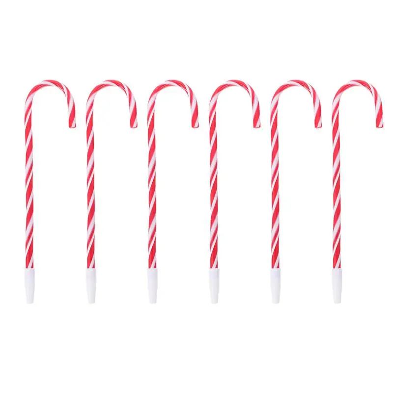 

6Pcs Christmas Crutch Design Pens Stationery Christmas Writing Pens (Assorted Color)