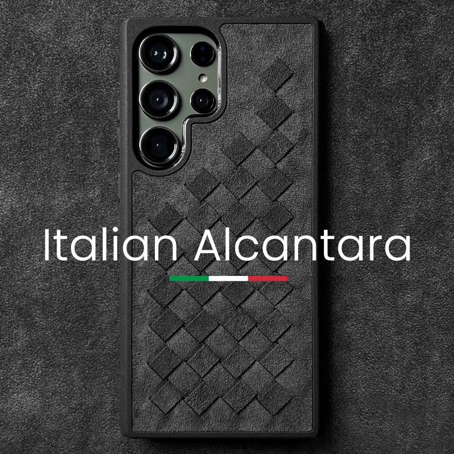 

ALCANTARA Weave Case for Samsung Galaxy S23 Ultra S22 S21 FE Plus Note20 Supercar Interior Suede Leather Phone Cases