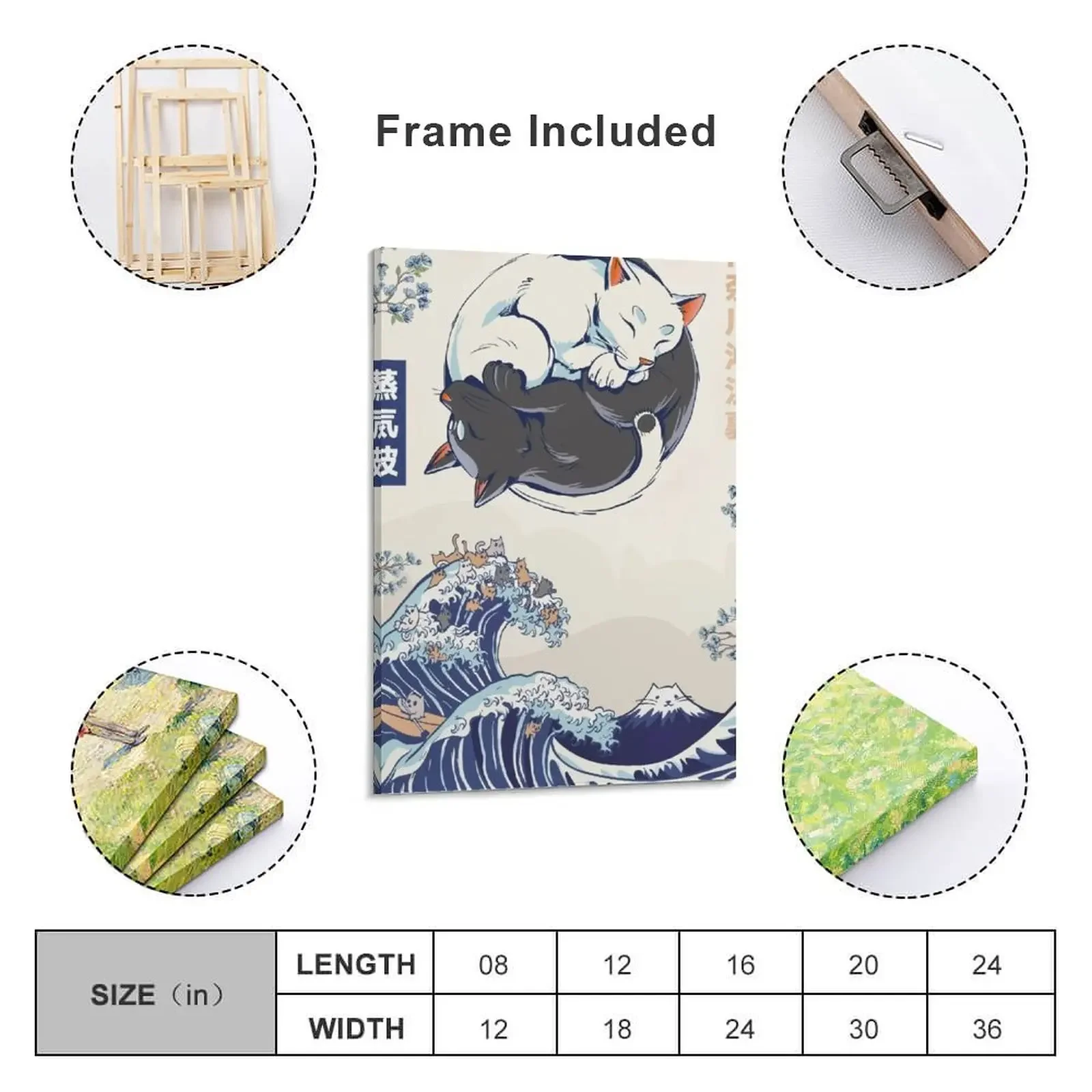 Печать на холсте &quotВеликая волна кота Агава&quot