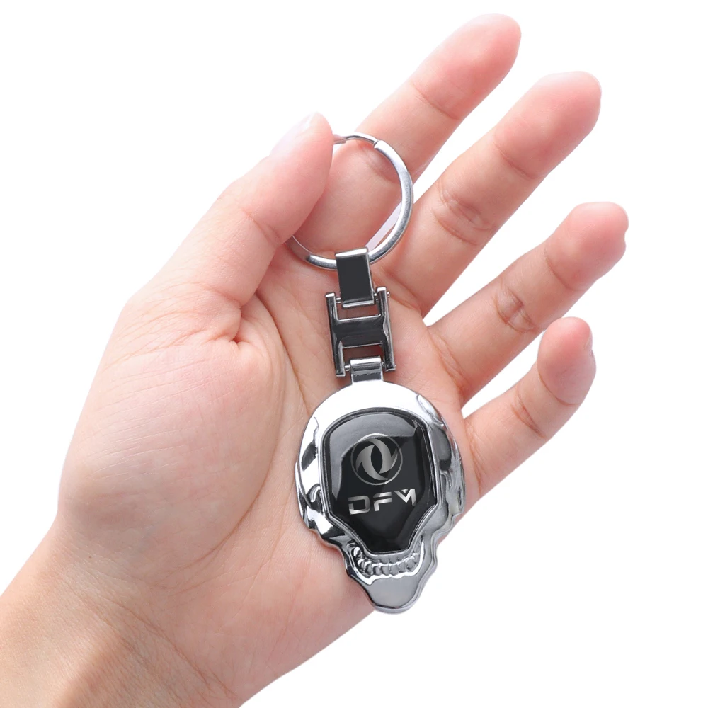 

1pc New Metal Alloy Car Logo Key Ring Keychain skull Styling Accessories For dongfeng DFM fengxing s50 ix5 a9 a60 a30 ax4 ax7