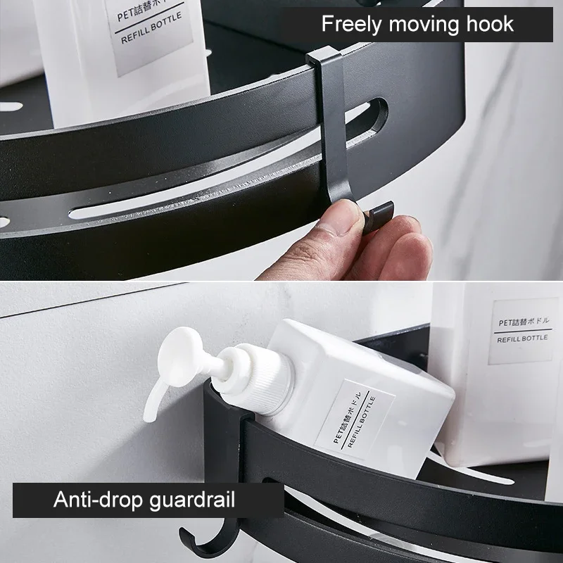 Полки-органайзеры для ванной комнаты Настенный алюминиевый стеллаж хранения 1/2