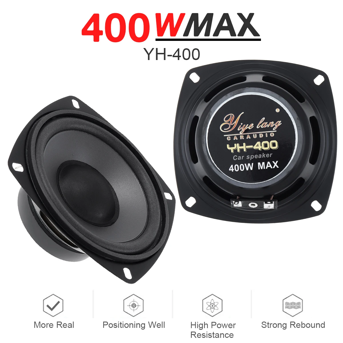 

1 PC 5 Inch 400W 2-Way Car HiFi Coaxial Speaker Vehicle Door Auto Audio Music Stereo Subwoofer Full Range Frequency Speakers