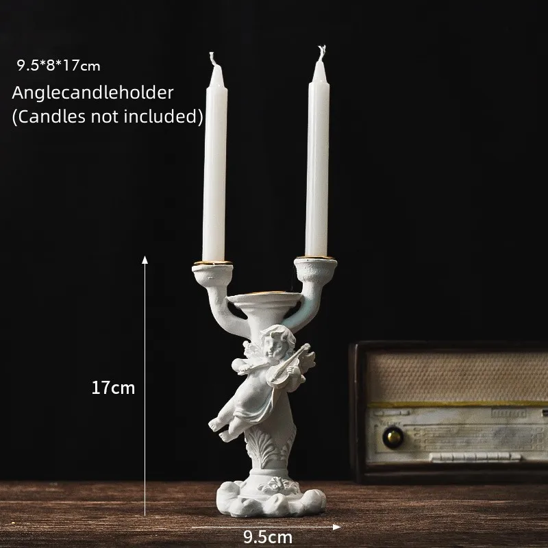 Романтический белый ангел Купидон подсвечник украшения из смолы украшение и