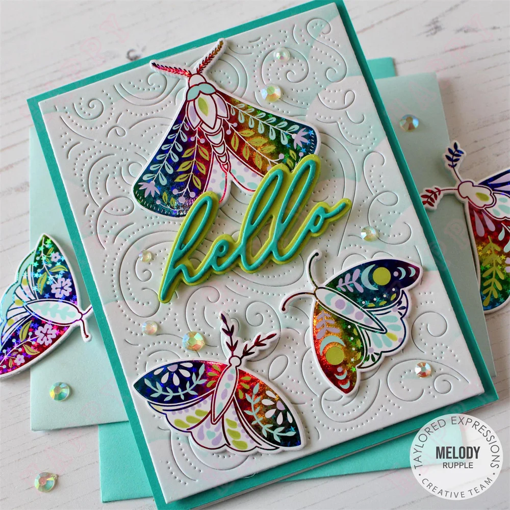 Здравствуйте причудливые крылья Набор для изготовления открыток трафареты