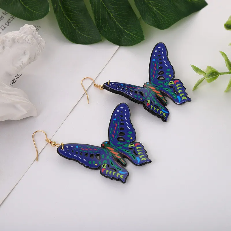 

Изысканный кулон в виде бабочки, женские серьги, богемный ушной крючок, акриловые аксессуары, ювелирные изделия ручной работы в виде насекомых, подарок на день рождения