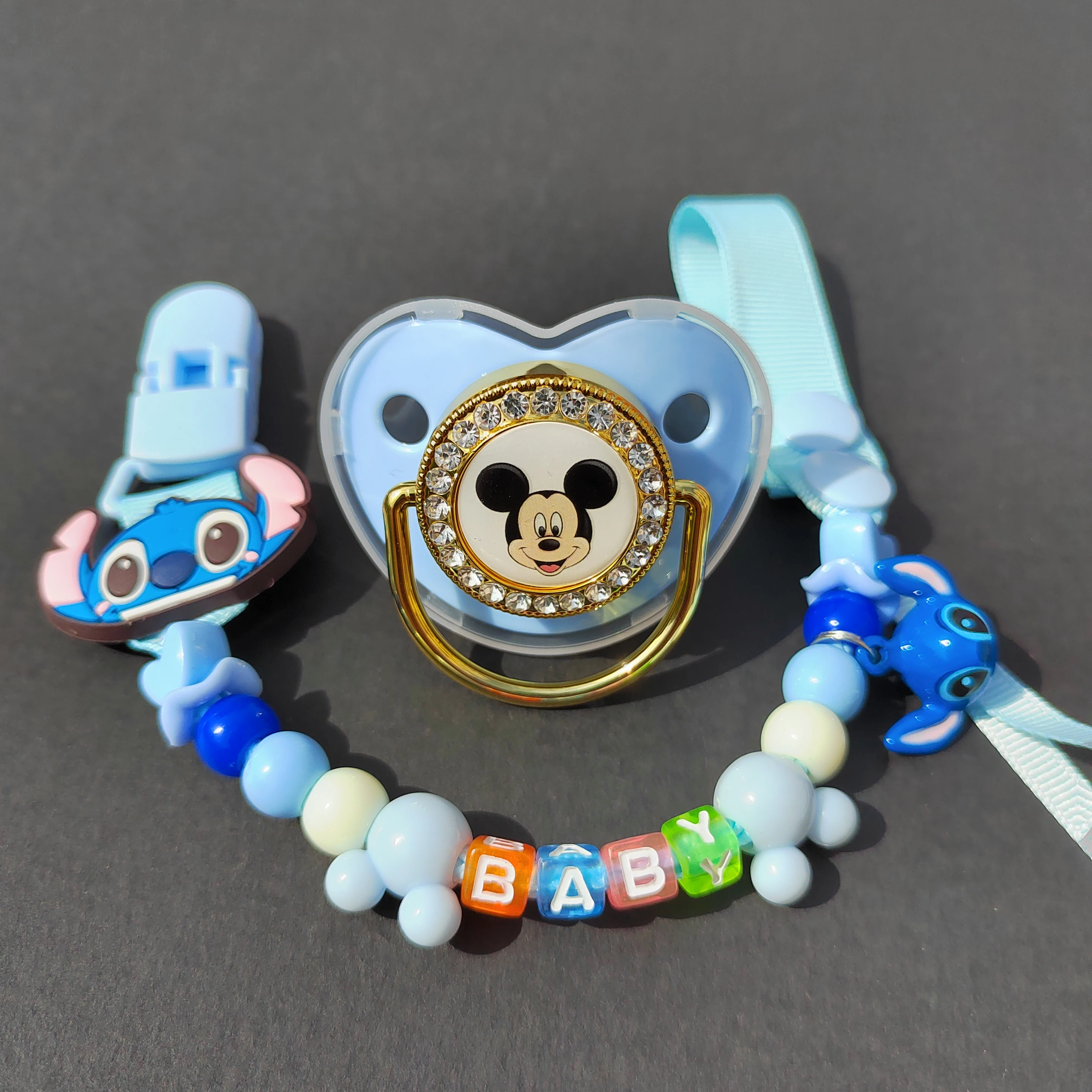 

Disney Deluxe Pacifier Pacifier Clip Bling BPA Free Silicone Baby Pacifiers for Babies Free Shipping Baby Pacifier Dummy chupeta