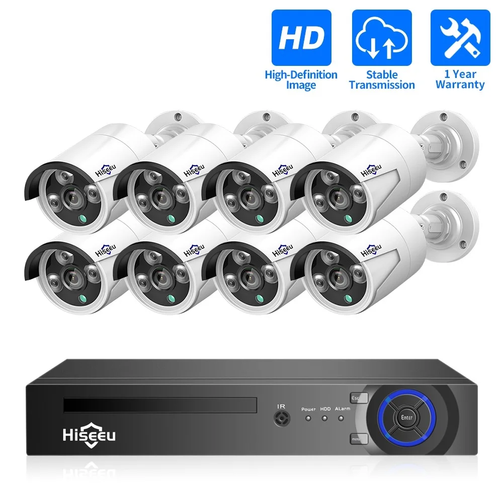 

H.265 8CH 5MP 3MP POE Security Surveillance Camera System Kit AI Face Detection Audio Record IP Camera CCTV Video NVR Set